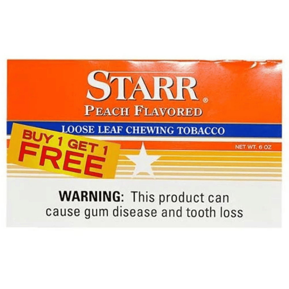 peach flavored chewing tobacco STARR CHEW PEACH B1G1 6PK