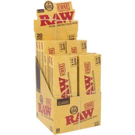 20pk cigarettes RAW CL CONES 1.25 20PK 12CT - CIGARETTES PAPERS