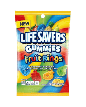 LIFE SAV PEG GUMM FRUIT 7OZ1CT