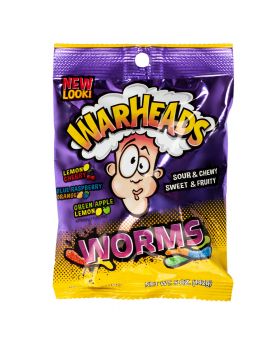 WARHEAD PEG WORMS 5OZ