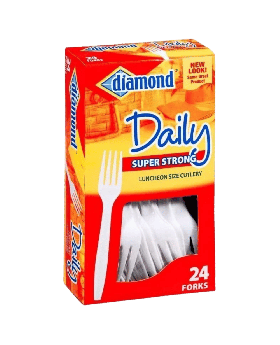 DIAMOND PLASTIC FORKS 24CT