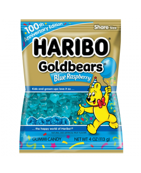HARIBO PEG GOLD BLU RASP 4OZ