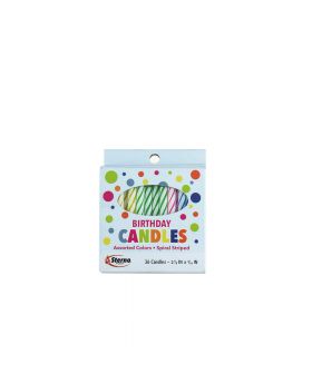 BIRTHDAY CANDLES SPIRAL 36PC12CT