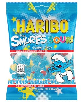HARIBO PEG SOUR SMURFS 4OZ