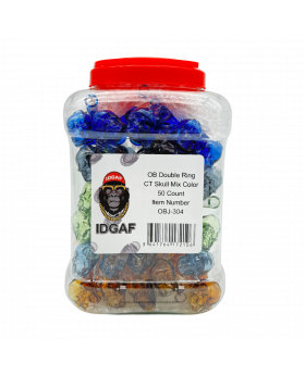 GLASS OB DOUBLE RING OBJ304 50CT