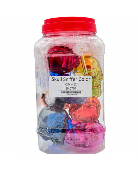 GLASS SNIFFER SKULL SN0704 12CT