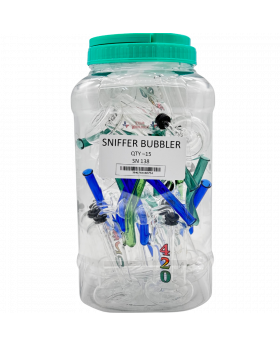 GLASS SNIFFER BUBBLER SN138 15CT