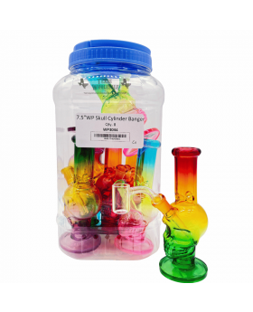 GLASS WP 7.5IN SKULL WPM3044 8CT