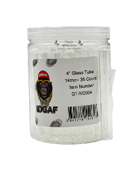 GLASS 14MM 4IN TUBE GTM0004 35CT