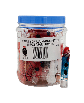 GLASS CHILLUM 3IN FANCY HP121 35