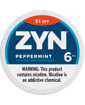 ZYN $1OFF 6MG PEPPRMINT 5CT