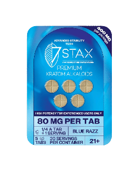 7STAX 7OH 80MG 5PK BLUE RAZZ 10C