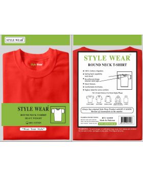 STYLE WEAR R NECK RED LG 6CT