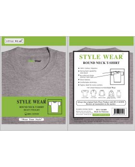 STYLE WEAR R NECK GREY 1XL 6CT