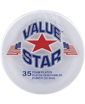 VALUE STAR FOAM PLATE FLAT 35PK