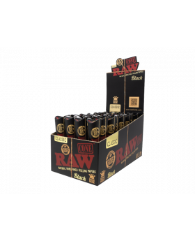 RAW BLACK CONES KS 3PK 32CT