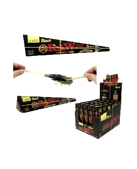 RAW BLACK CONES SCOOP 1.25 6/30P