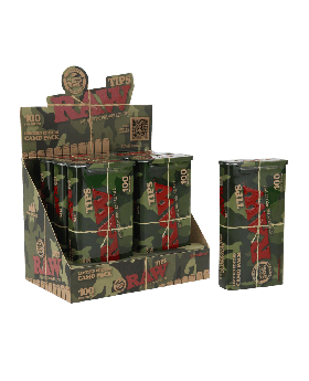 RAW TIPS PRE-ROLLED CAMO TIN 6CT