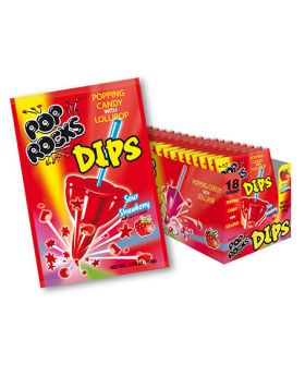 POP ROCK DIPS S/STRAW 18CT