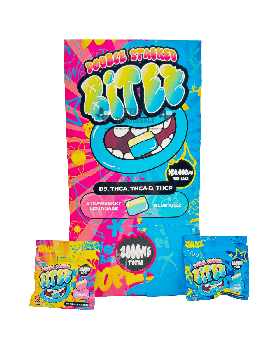 BITEZ GUMMY STRAW LE/BL RAZZ 60C