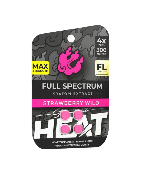 HEAT KRATOM 300MG 4PK STRAW 10CT