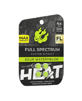 HEAT KRATOM 300MG 4PK SOUR WM 10