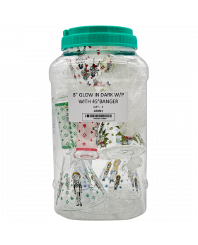 GLASS WP 8IN GLOW DARK ADJN1 5CT