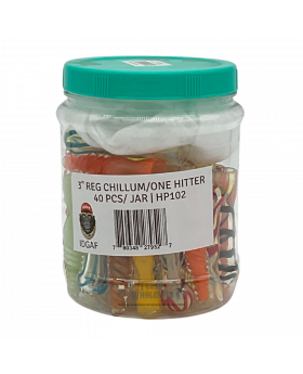 GLASS 3IN CHILLUM REG HP102 40CT