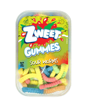 ZWEET GUMMY SOUR WORMS 10OZ