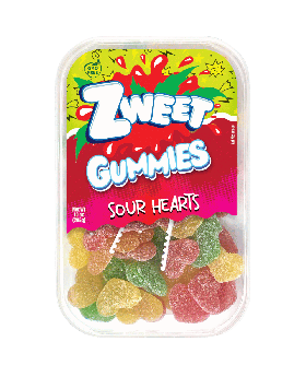 ZWEET GUMMY SOUR HEARTS 10OZ