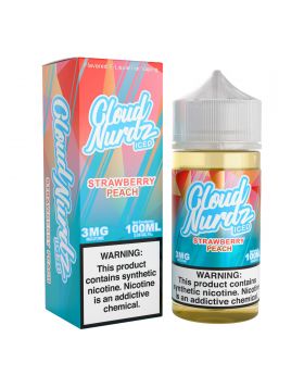 CLOUD NURDZ 100ML ICED STRAWBERRY PEACH 6MG