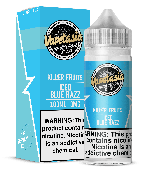 VAPETASIA 100ML ICED BLU RAZ 3MG