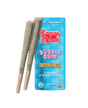 SUGAR RUSH ROLLS BUBBLE GUM 10CT