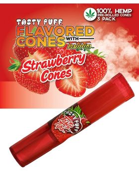 TASTY PUFF CONES STRAWBERRY 30CT