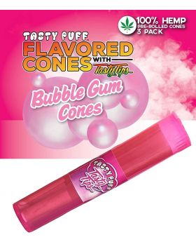 TASTY PUFF CONES BUBBLE GUM 30CT