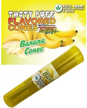 TASTY PUFF CONES BANANA 30CT