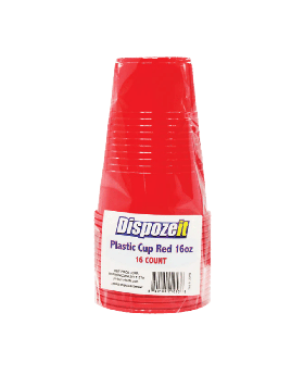DISPOZEIT PLASTIC CUPS RED 16CT