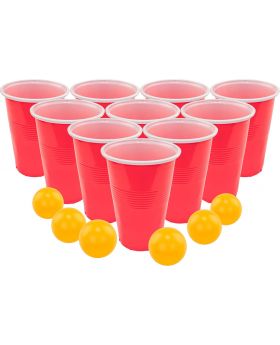 BEER PONG CUPS WITH BALLS 18CT