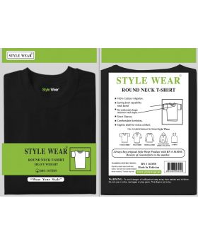 STYLE WEAR R NECK BLACK 3XL 6CT