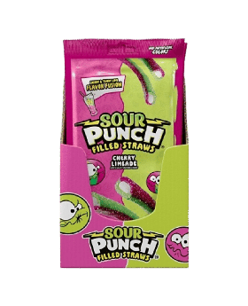 SOUR PUNCH PEG STRAWS CHER 5OZ12