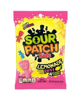 SOUR PATCH PEG KIDS LEMON 8OZ 12