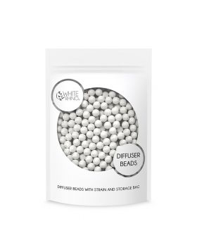 WHITE RHINO BEADS WHITE 10CT